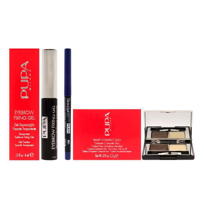 Vamp! Compact Duo and Matt Eyeshadow With Eyebrow Fixing Gel and Definition Eyes Kit by Pupa Milano for Women - 4 Pc Kit, See Description, hi-res image number 0