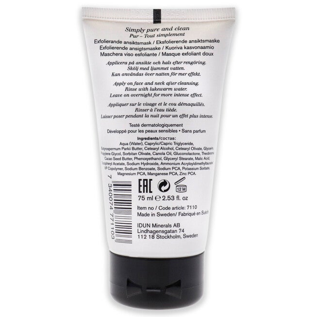 Gentle Face Peeling by Idun Minerals for Unisex - 2.53 oz Mask, , alternate image number null