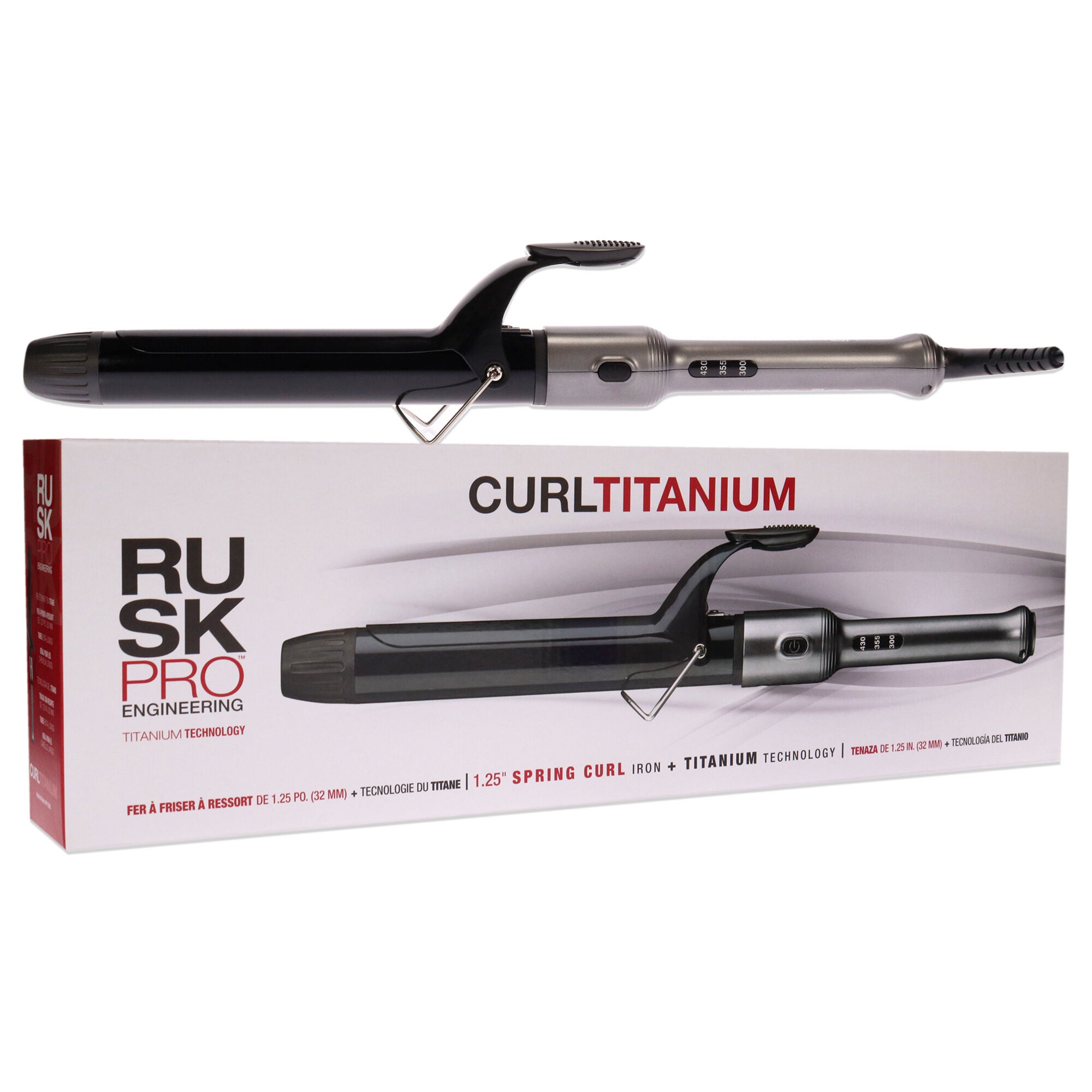 Curl Titanium Spring Iron - IRP125UC by Rusk for Unisex - 1.25 Inch Curling Iron, See Description, alternate image number 2