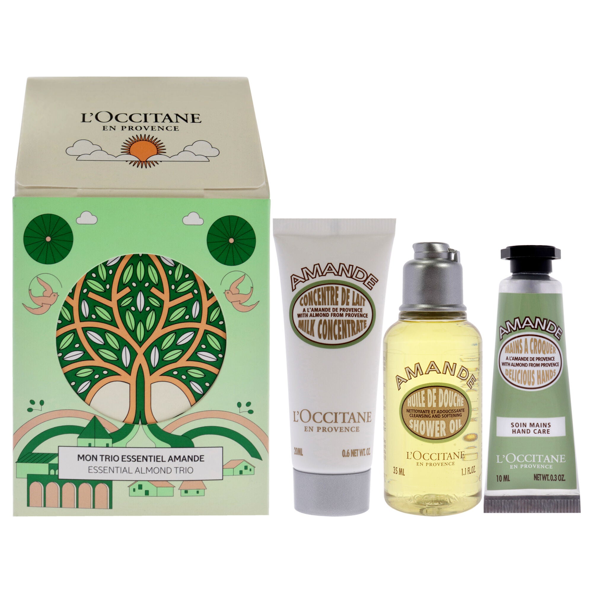 Essential Trio Almond by LOccitane for Women 3 Pc 1.1oz Shower Oil