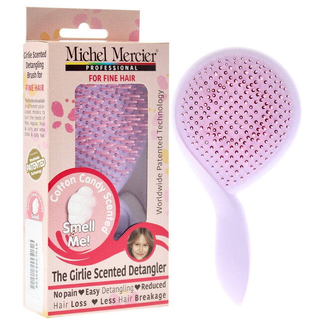 The Girlie Scented Detangler Brush Cotton Candy Fine Hair - Purple-Pink by Michel Mercier for Women - 1 Pc Hair Brush, , alternate image number 6