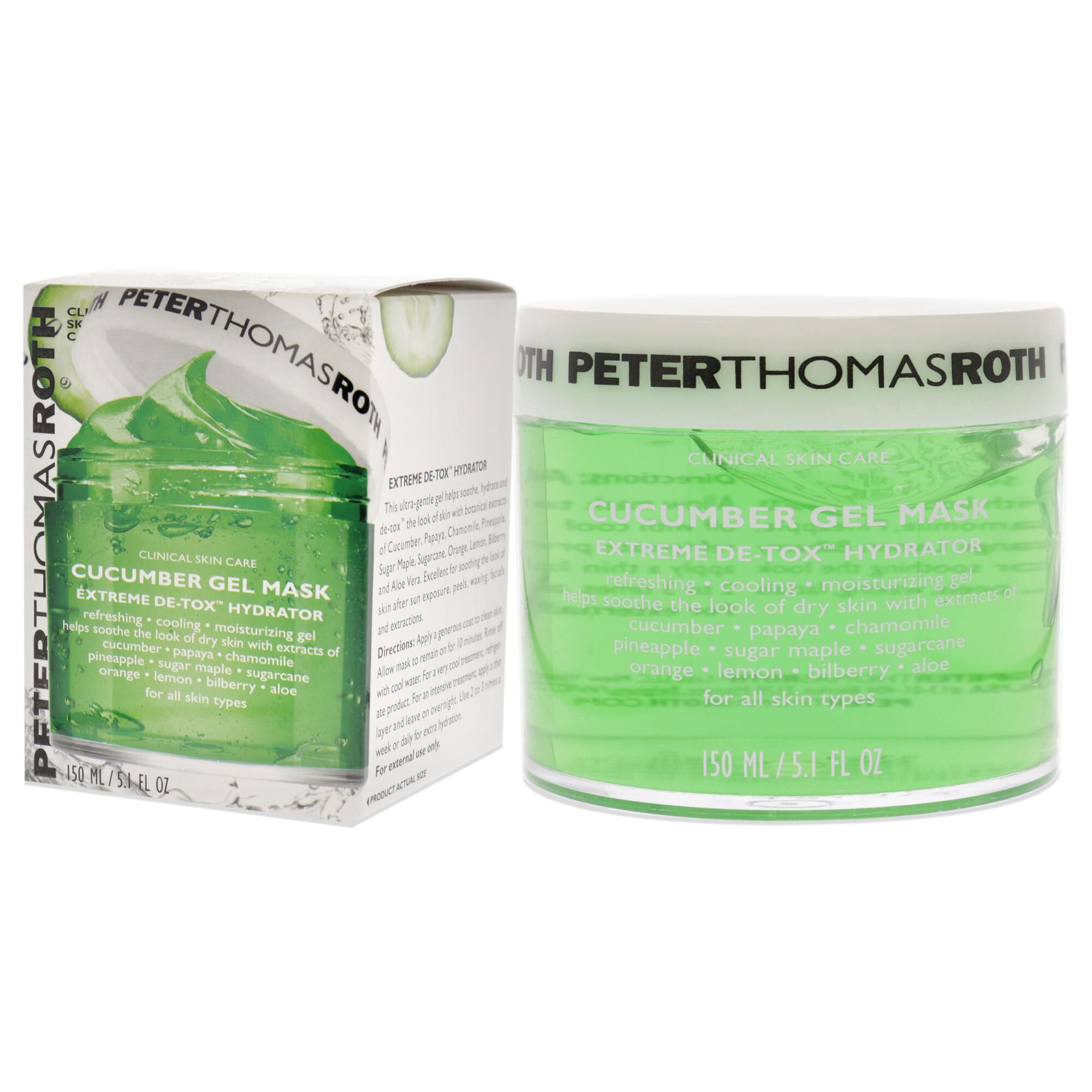 Cucumber Gel Mask Extreme Detoxifying Hydrator by Peter Thomas Roth for Unisex - 5.1 oz Mask, See Description, alternate image number 3