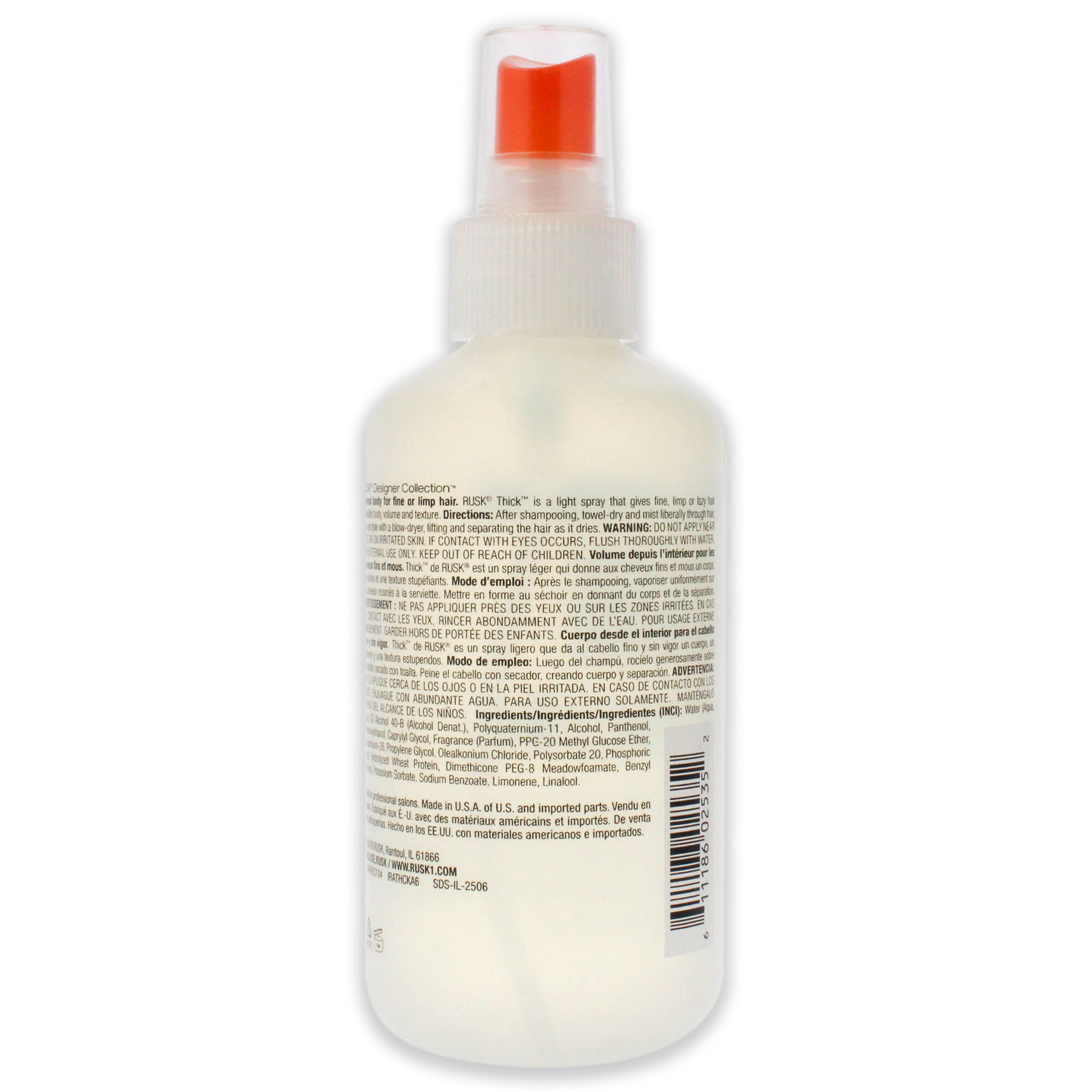 Thick Body and Texture Amplifier by Rusk for Unisex - 6 oz Hair Spray, , alternate image number 4