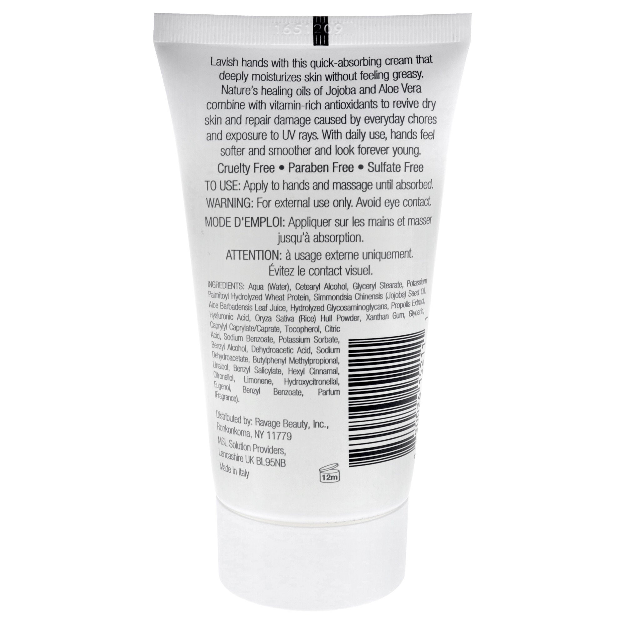 Jojoba and Aloe Naturally Soft Hand Cream by e.fek.tiv for Unisex - 2.5 oz Cream, See Description, alternate image number 2