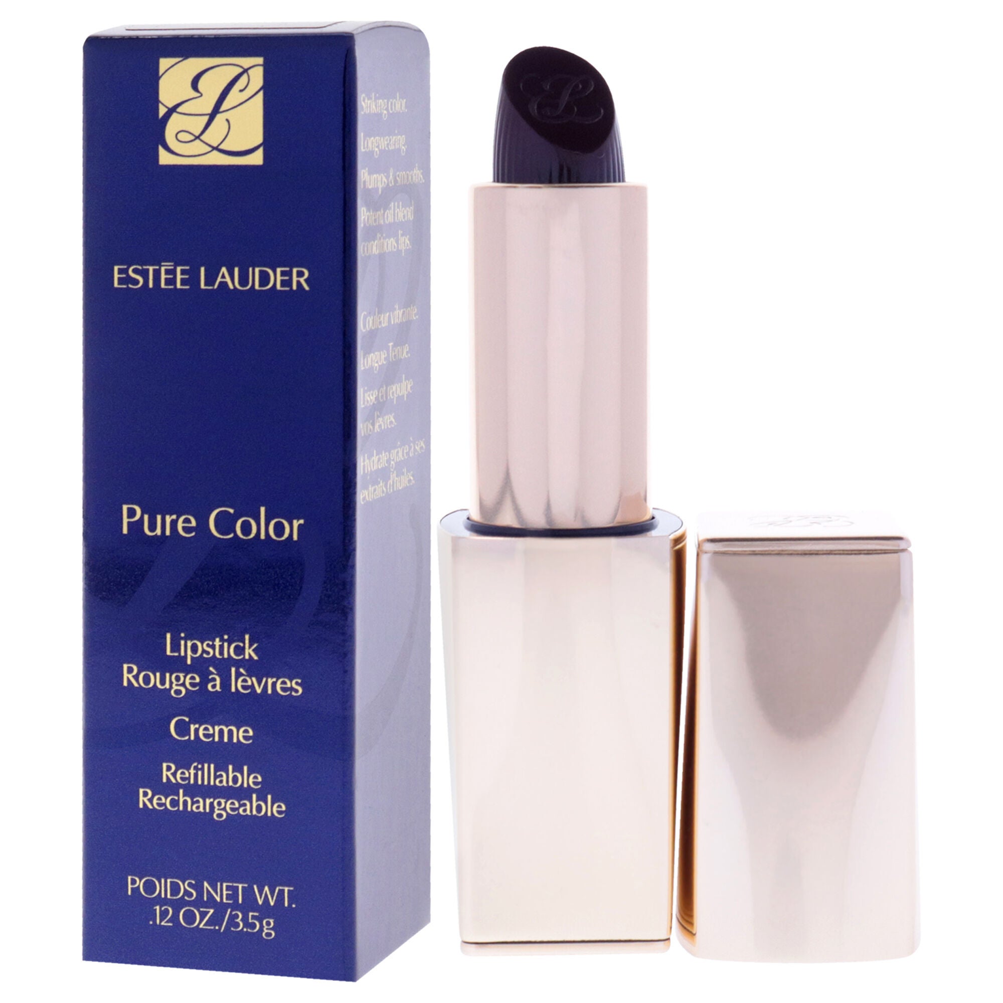 Pure Color Creme Lipstick - 685 Midnight Kiss by Estee Lauder for Women - 0.12 oz Lipstick (Refillable), , alternate image number 7