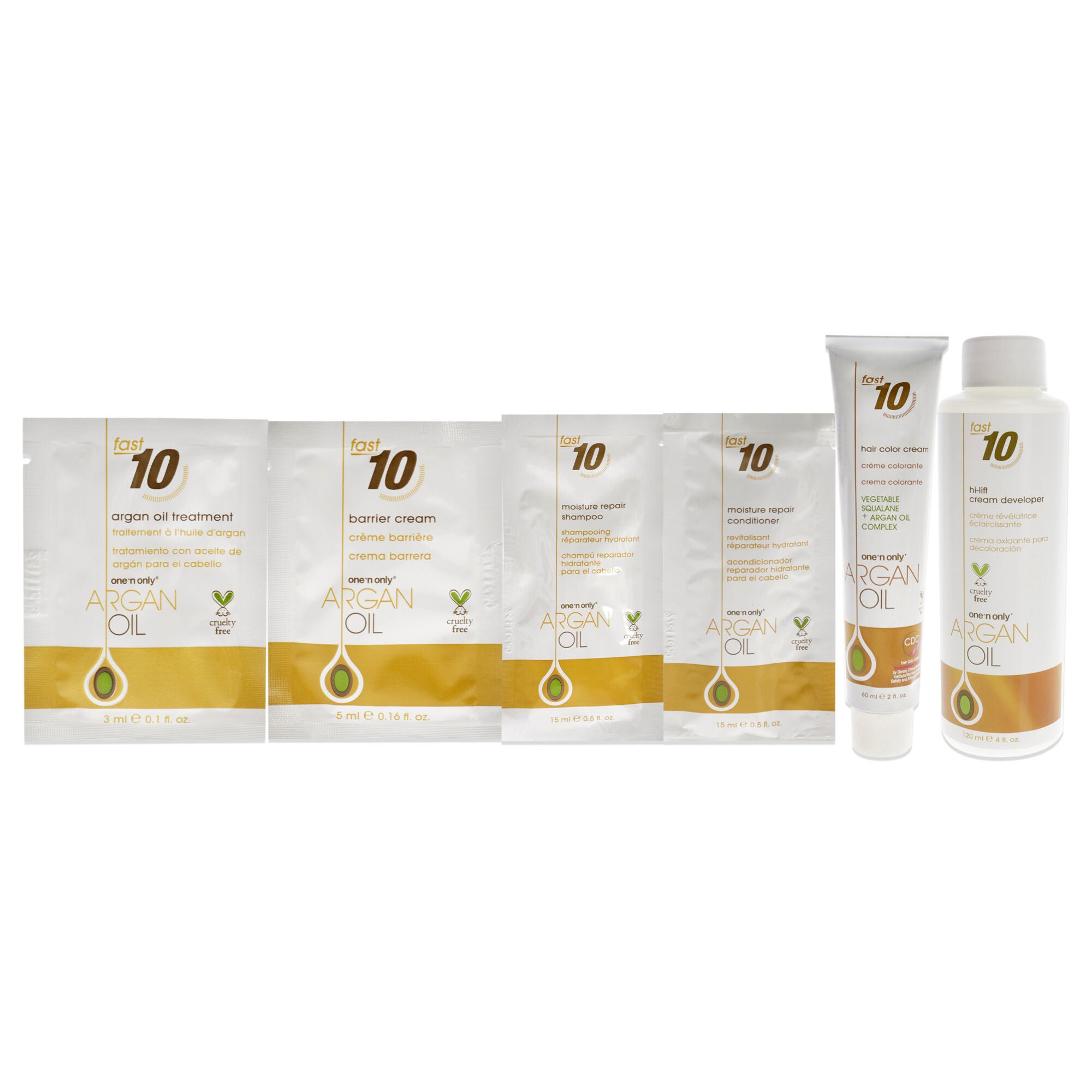 Argan Oil Fast 10 Permanent Hair Color Kit - HL-100 Cool Hi-Lift Blonde by One n Only for Unisex - 1 Pc Hair Color, See Description, alternate image number 3