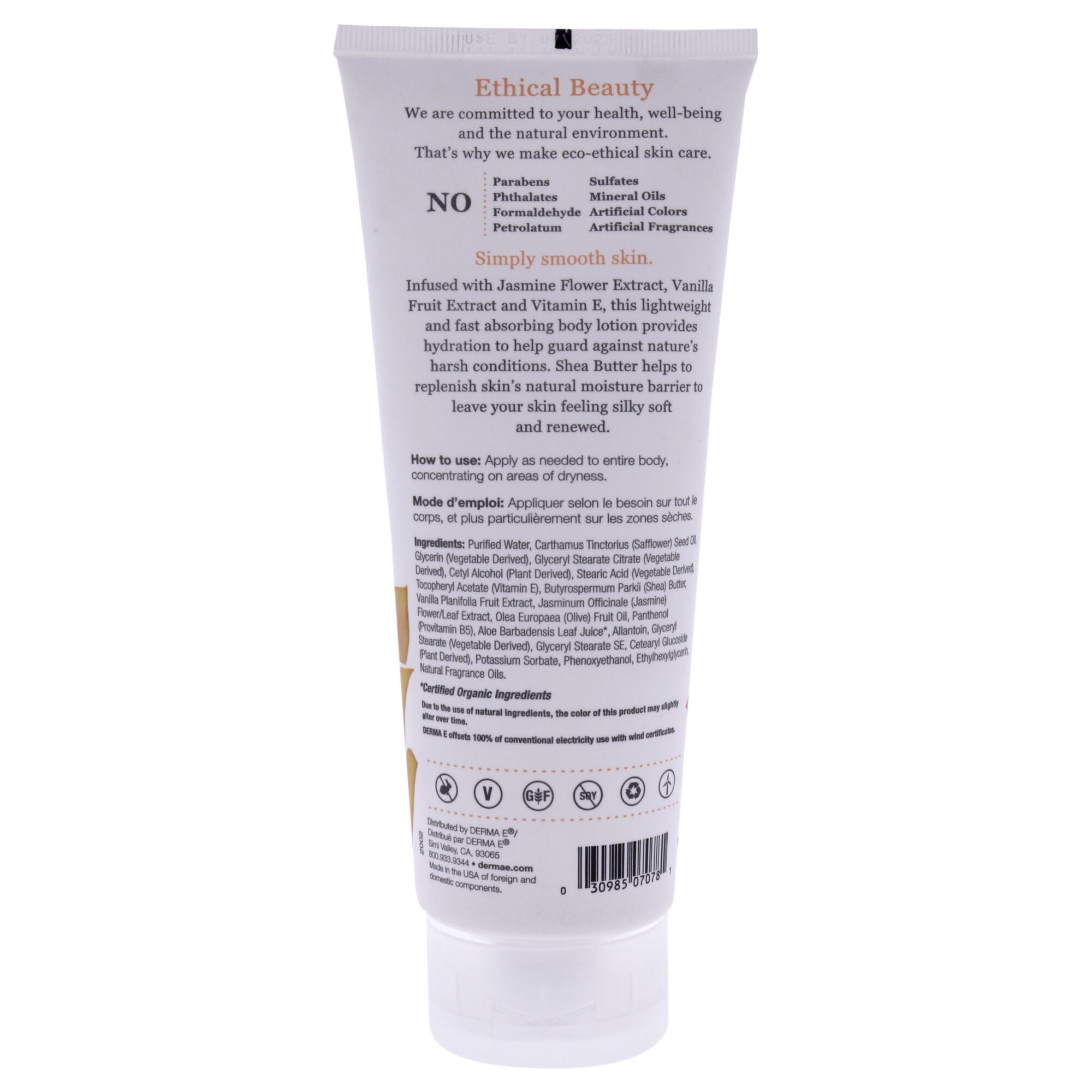 Hydrating Shea Body Lotion - Jasmin and Vanilla by Derma-E for Unisex - 8 oz Body Lotion, , alternate image number 1