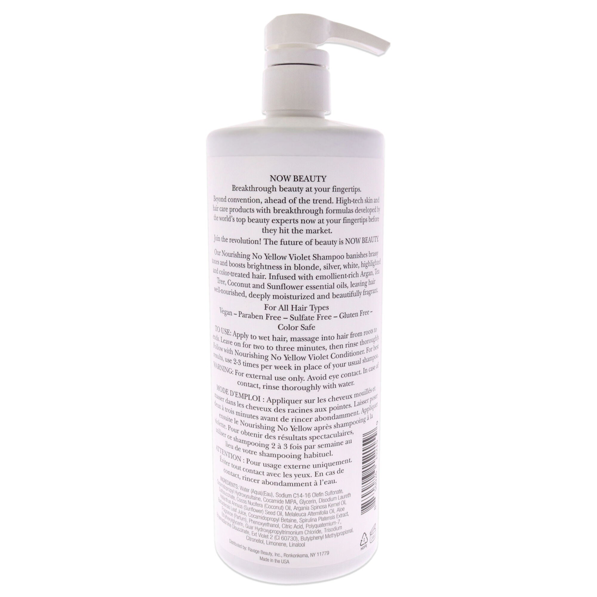 No Yellow Shampoo by NOW Beauty for Unisex - 32 oz Shampoo, , alternate image number 4