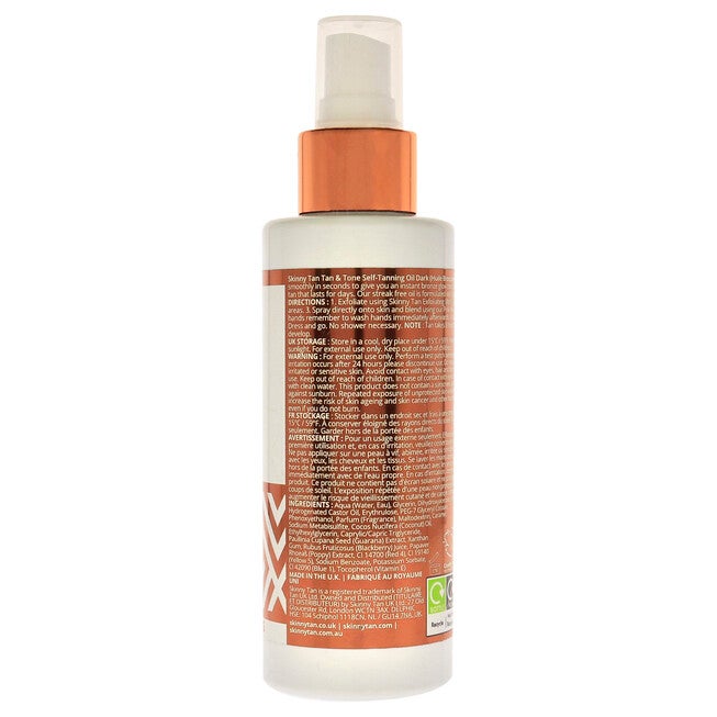 Tan and Tone Self-Tanning Oil - Dark by Skinny Tan for Women - 4.9 oz Oil, , alternate image number 3