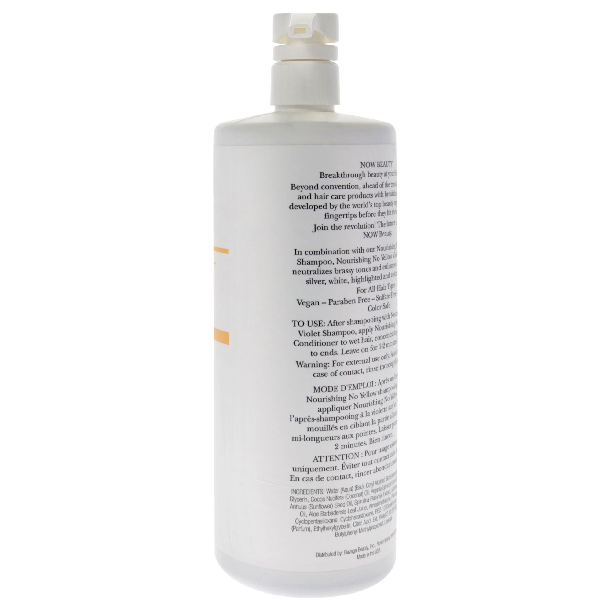 No Yellow Conditioner by NOW Beauty for Unisex - 32 oz Conditioner, See Description, alternate image number 1