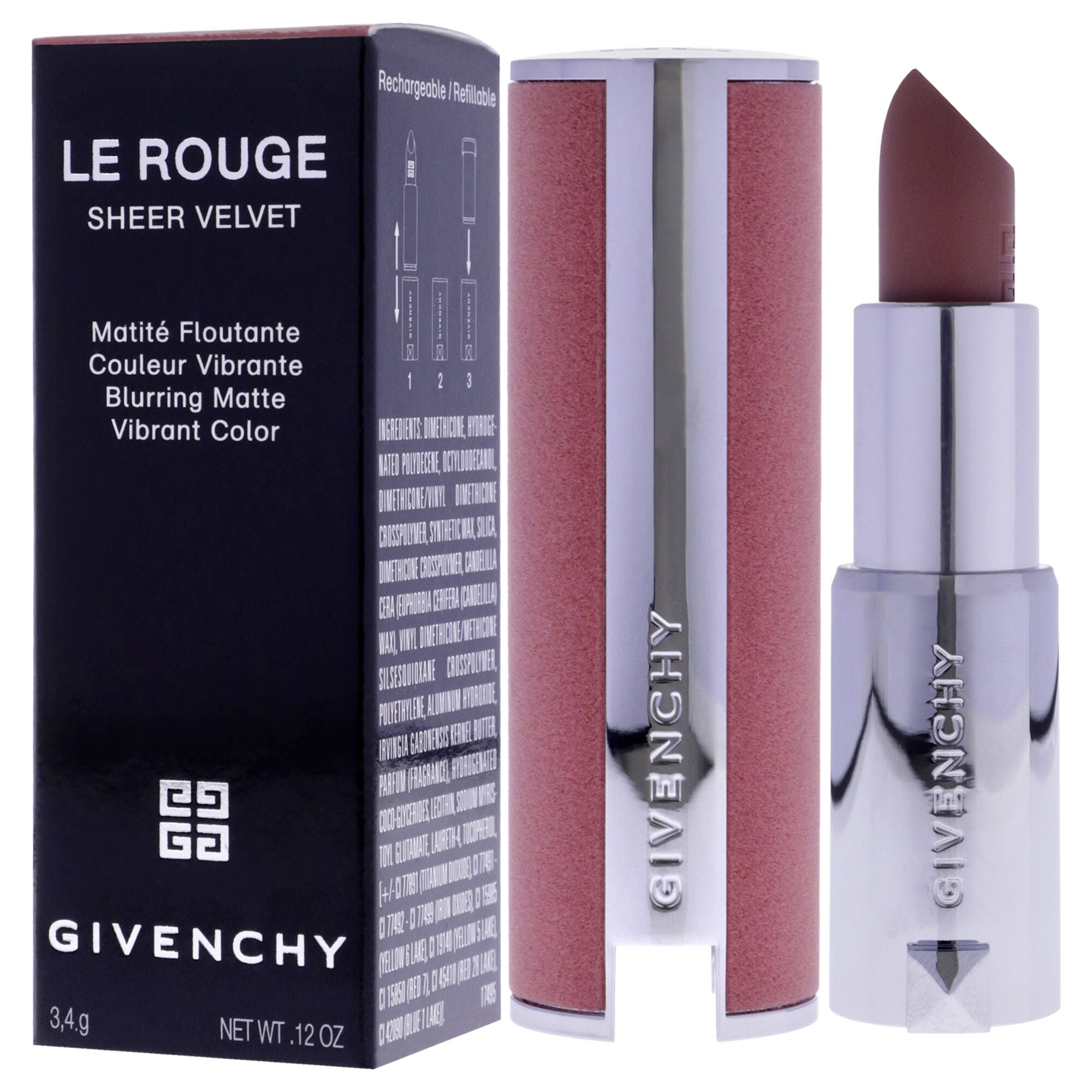 Le Rouge Sheer Velvet Matte Lipstick - 10 by Givenchy for Women - 0.12 oz Lipstick, , alternate image number 7