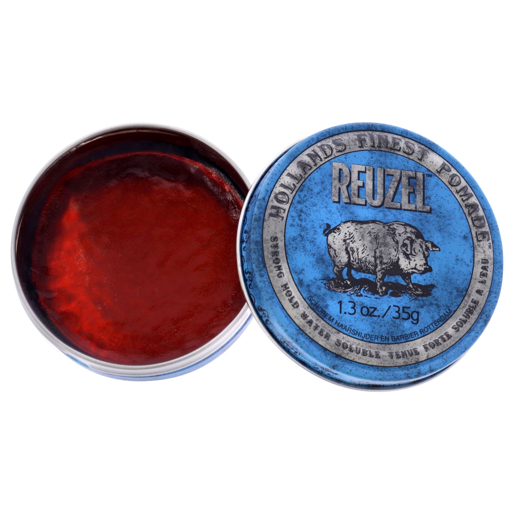 Blue Strong Hold Water Soluble Pomade by Reuzel for Men - 1.3 oz Pomade, See Description, alternate image number 1