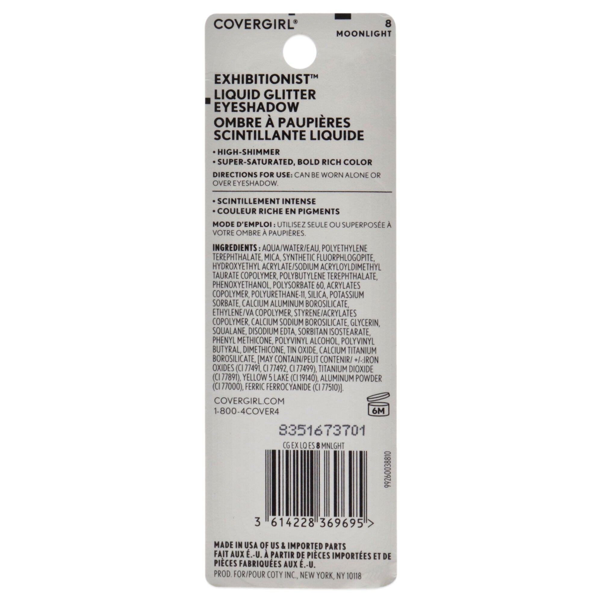 Exhibitionist Liquid Glitter Eyeshadow - 8 Moonlight by CoverGirl for Women - 0.13 oz Eye Shadow, See Description, alternate image number 1