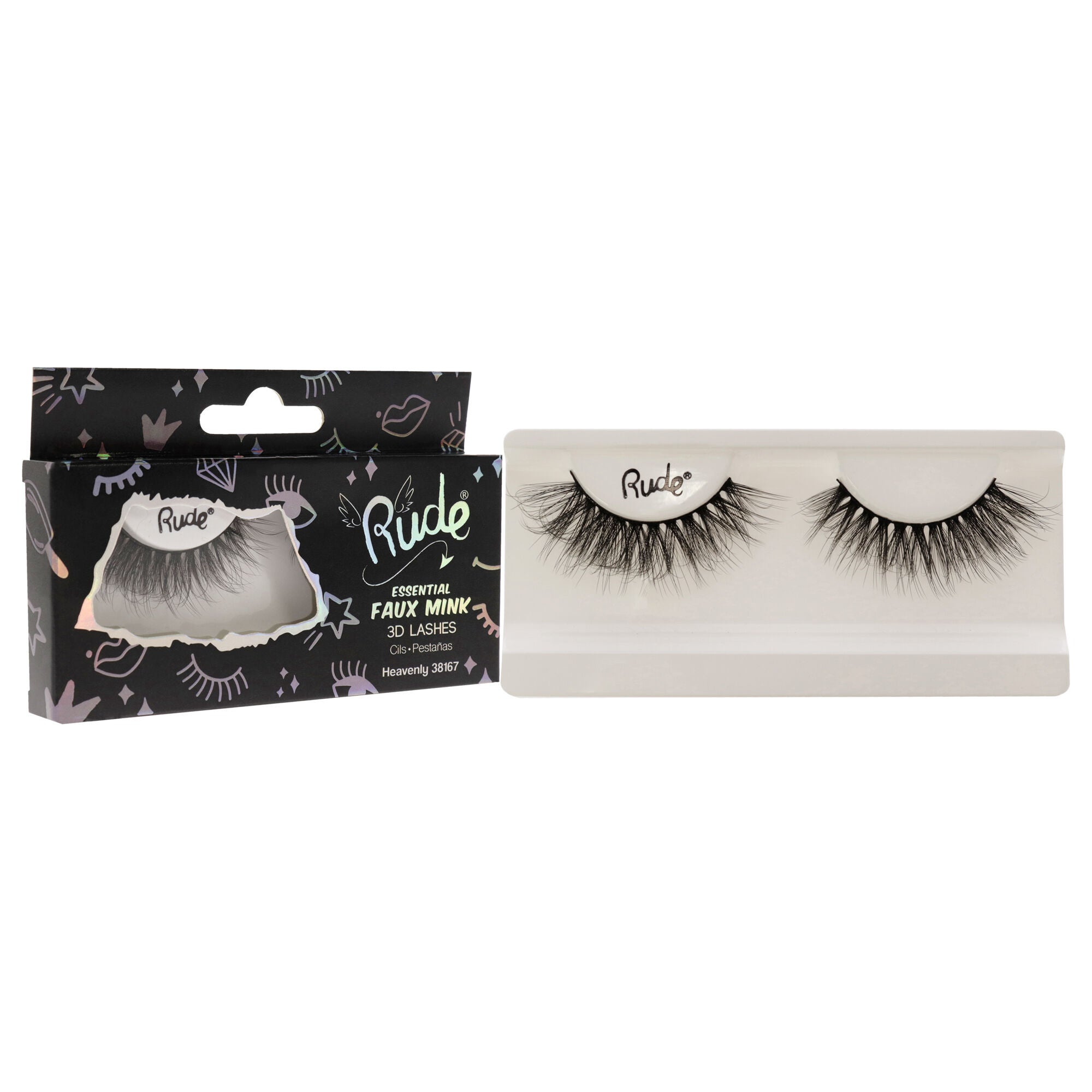 Essential Faux Mink 3D Lashes - Heavenly by Rude Cosmetics for Women - 1 Pc Pair, , alternate image number 6