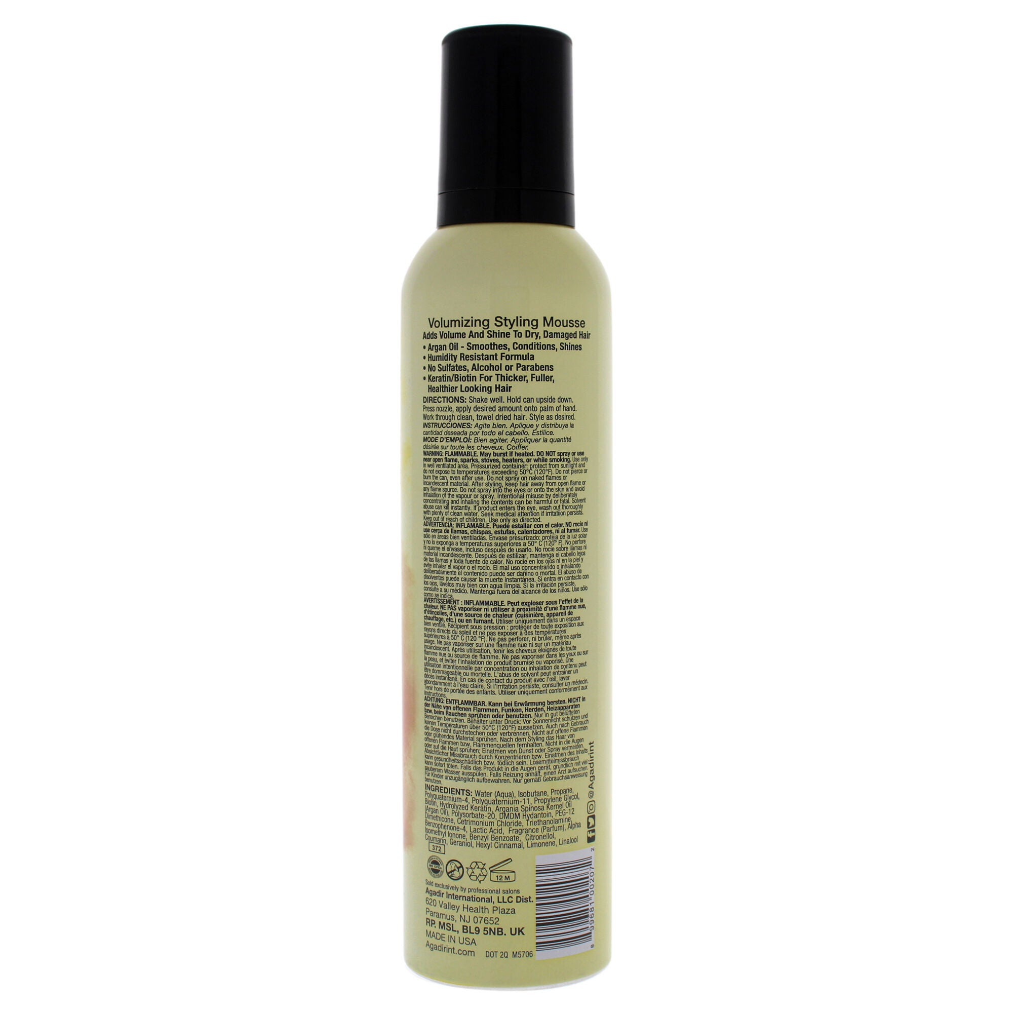 Argan Oil Styling Mousse by Agadir for Unisex - 8.5 oz Mousse, See Description, alternate image number 2