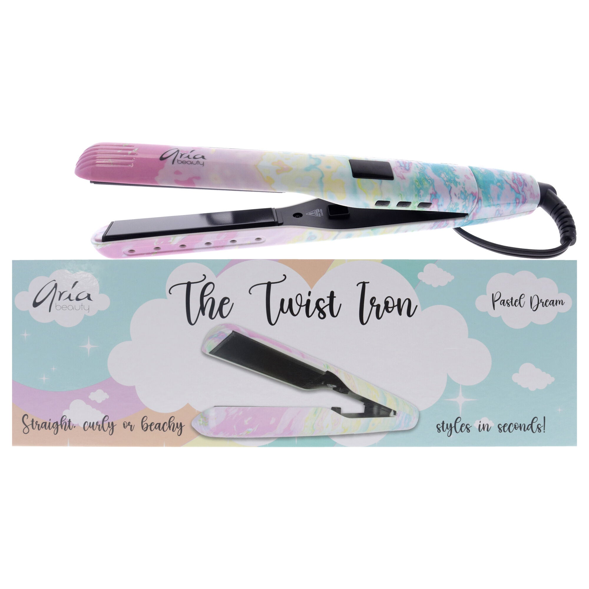 The Twist Flat Iron - Pastel Dream by Aria Beauty for Women - 1 Pc Flat Iron, See Description, hi-res image number 0