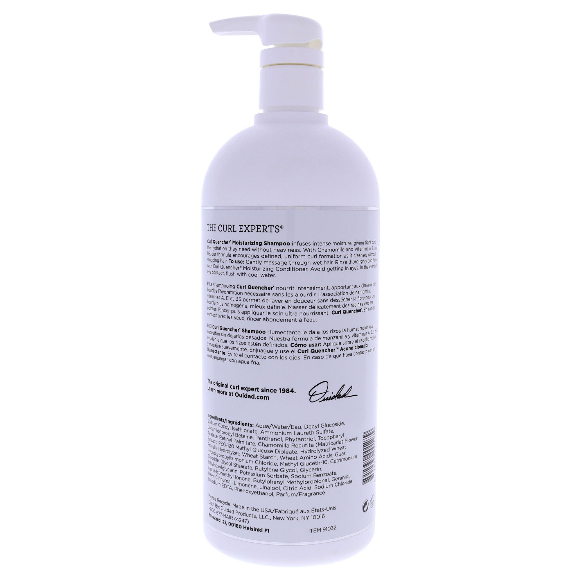 Curl Quencher Moisturizing Shampoo by Ouidad for Unisex - 33.8 oz Shampoo, See Description, alternate image number 1