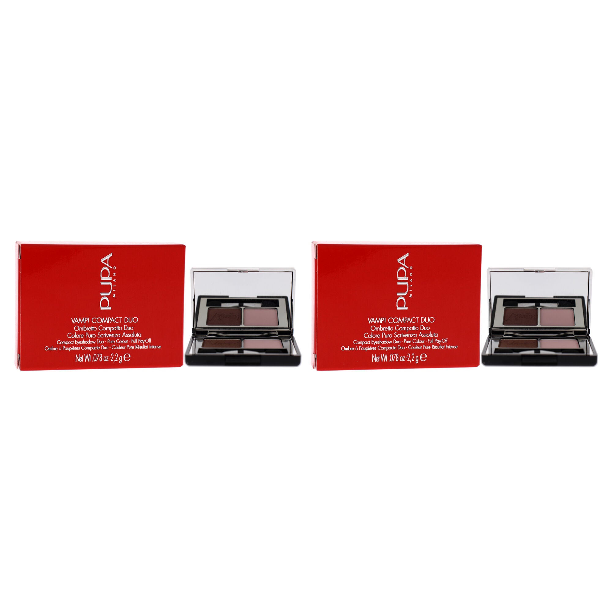 Vamp! Compact Duo Eyeshadow - 003 Soft Mauve by Pupa Milano for Women - 0.078 oz Eye Shadow - Pack of 2, See Description, alternate image number 1