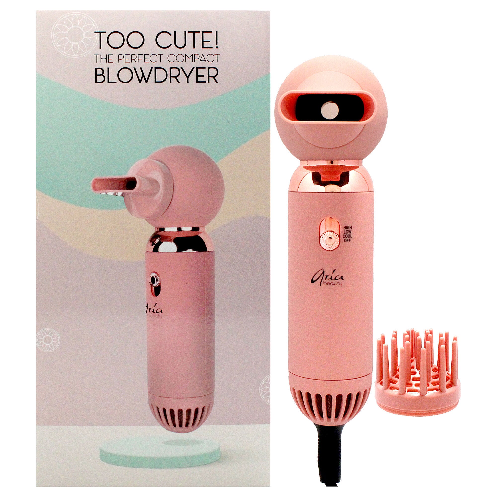 Too Cute Compact Blowdryer - Rose Gold by Aria Beauty for Women - 1 Pc Hair Dryer, See Description, hi-res image number 0