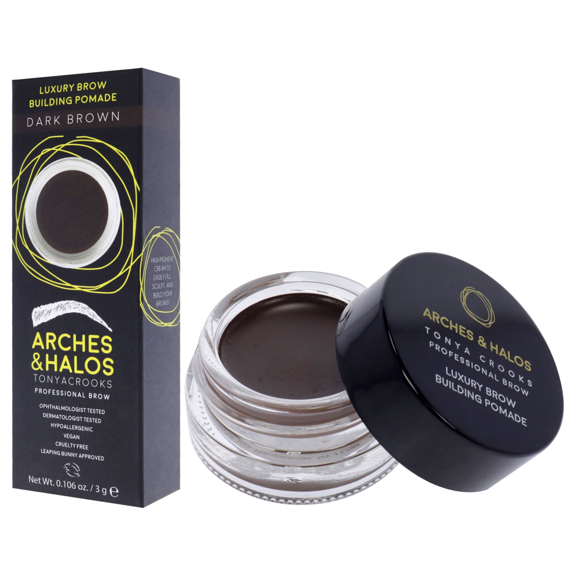 Luxury Brow Buiding Pomade - Dark Brown by Arches and Halos for Women - 0.106 oz Pomade, , alternate image number 7