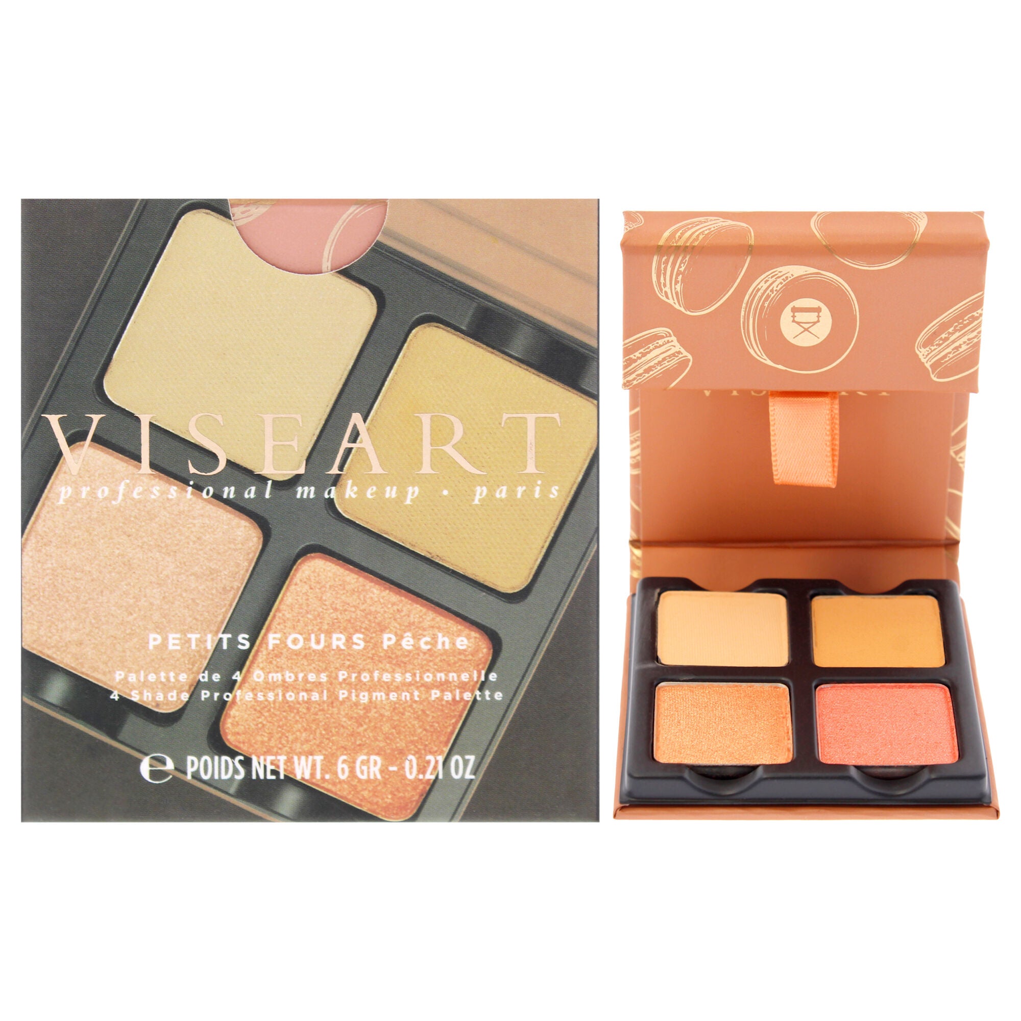 Petits Fours Eyeshadow Palette - Peach by Viseart Paris for Women - 0.21 oz Eye Shadow, Multi, hi-res image number 0