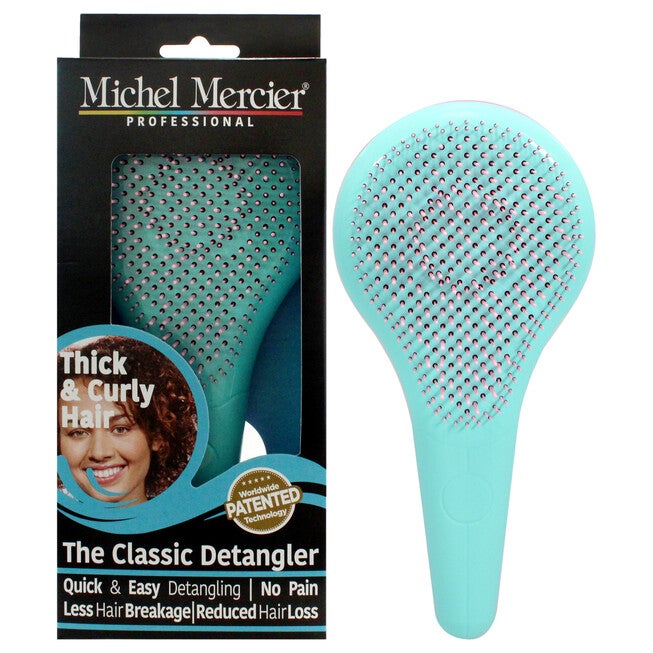 The Classic Detangler Thick and Curly Hair - Pink-Turquoise by Michel Mercier for Unisex - 1 Pc Hair Brush, NA, hi-res image number null