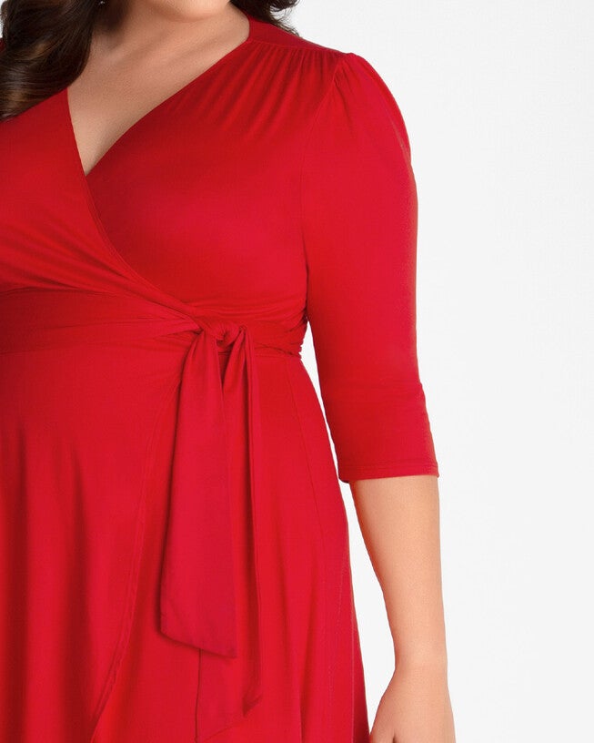 Winona Hi-Lo Wrap Dress, PinkOrangeCoral, alternate image number null