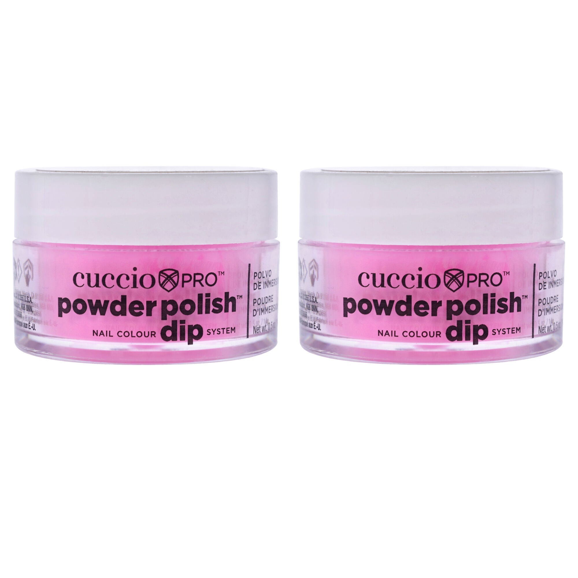 Pro Powder Polish Nail Colour Dip System - Bright Neon Pink by Cuccio Pro for Women - 0.5 oz Nail Powder - Pack of 2, See Description, hi-res image number 0