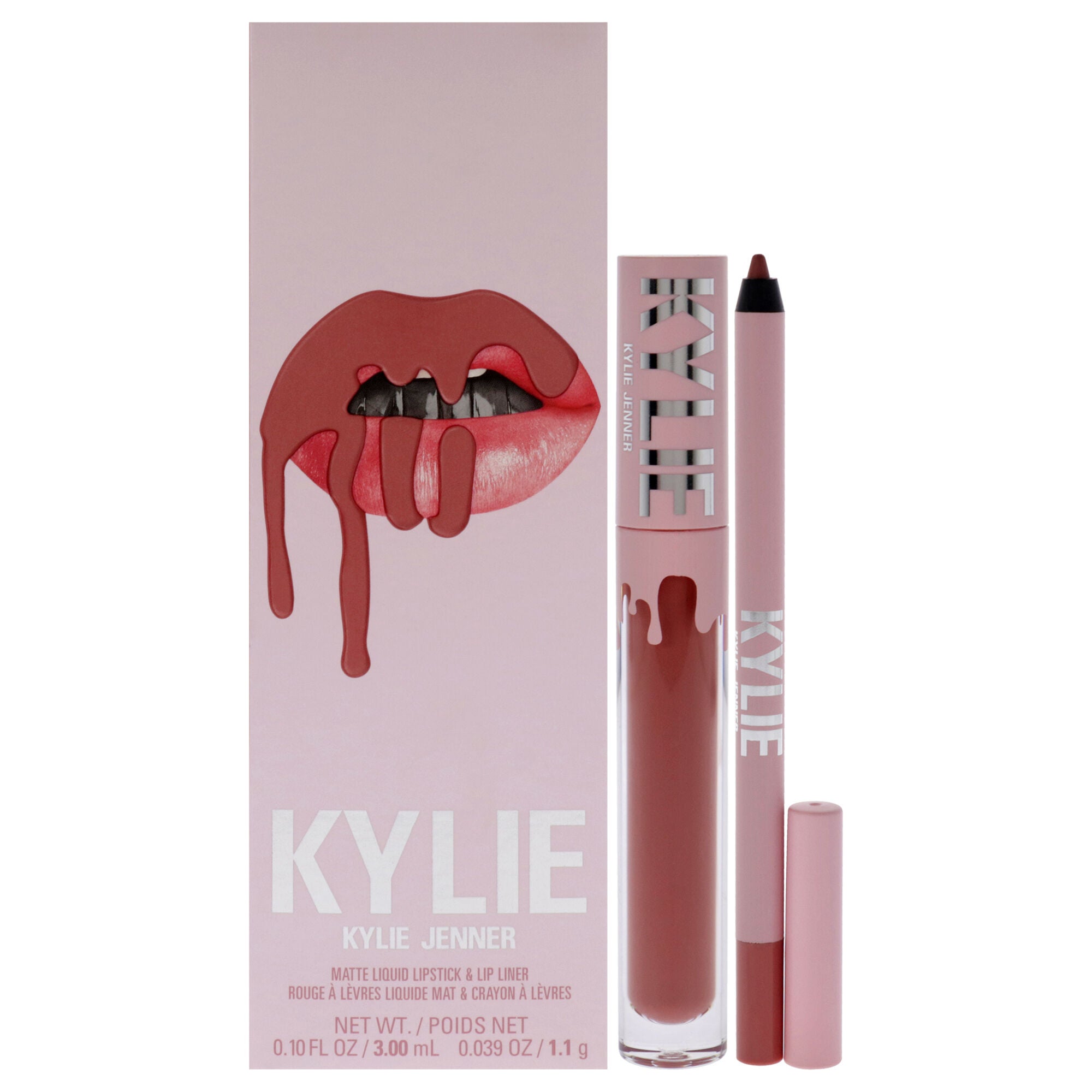 Matte Lip Kit - 301 Angel by Kylie Cosmetics for Women - 2 Pc 0.10oz Matte Liquid Lipstick, 0.039oz Lip Liner, See Description, hi-res image number 0