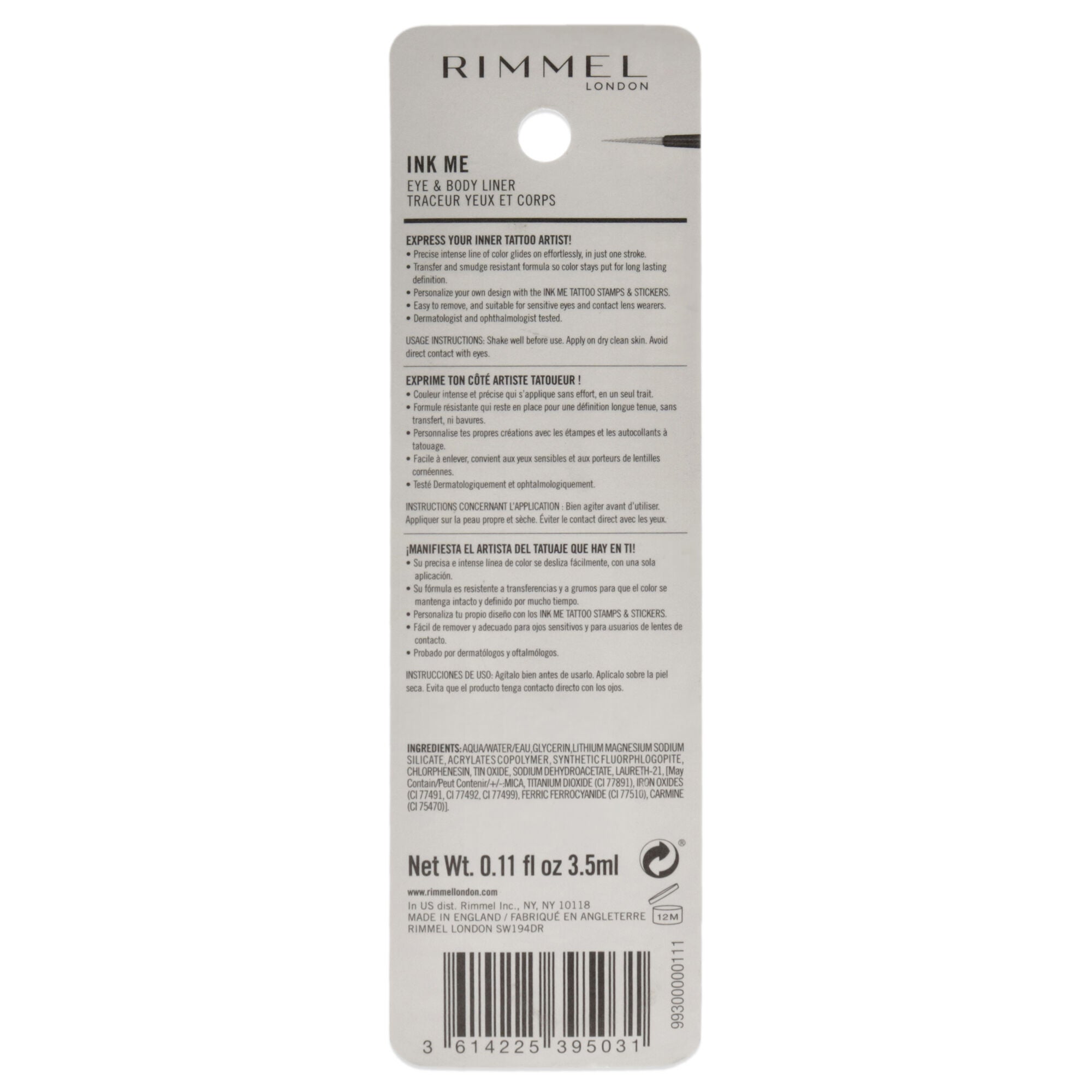 Ink Me Eyes and Body - 002 Gold by Rimmel London for Women - 0.11 oz Eyeliner, See Description, alternate image number 2