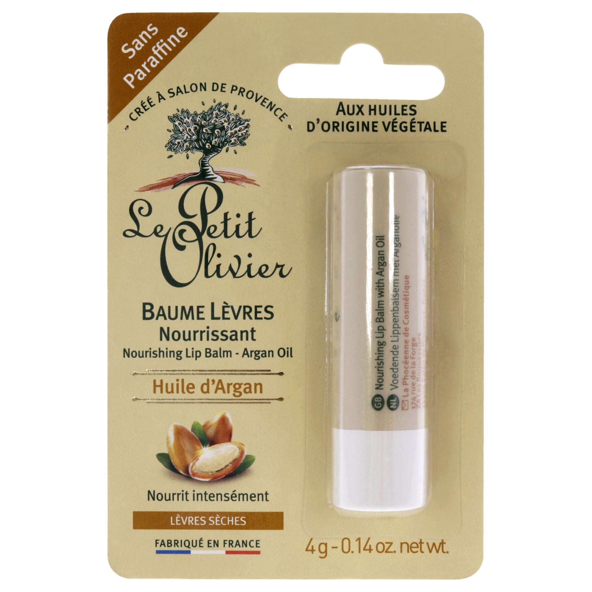 Nourishing Lip Balm Stick - Argan Oil by Le Petit Olivier for Women - 0.14 oz Lip Balm, See Description, hi-res image number 0