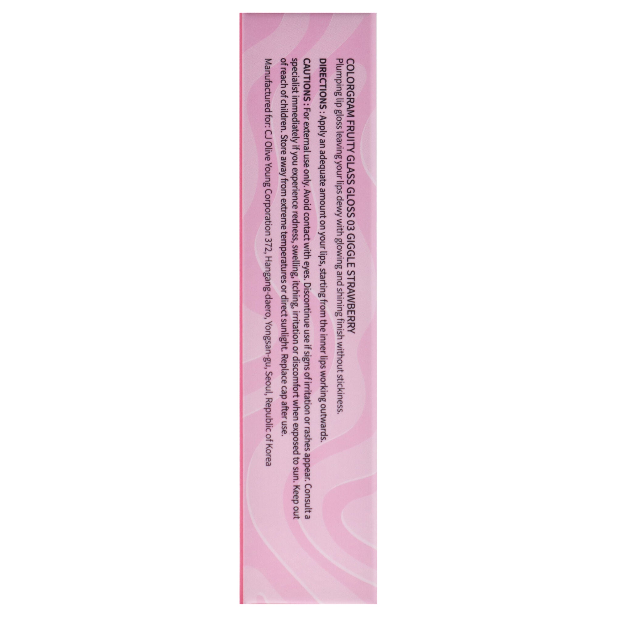 Fruity Glass Gloss - 03 Giggle Strawberry by Colorgram for Women - 0.1 oz Lip Gloss, Pink, alternate image number 5