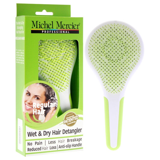 Wet and Dry Hair Detangler Regular Hair - Green-White by Michel Mercier for Women - 1 Pc Hair Brush, , alternate image number 6