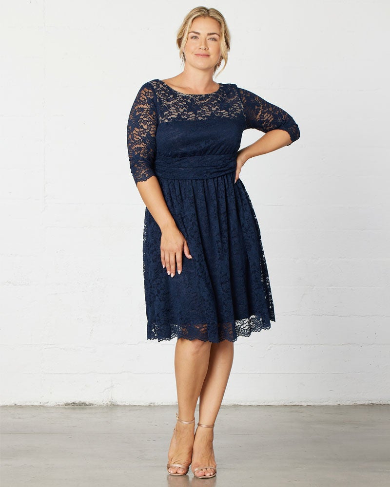 Luna Lace Dress, Indigo Blue, alternate image number 2
