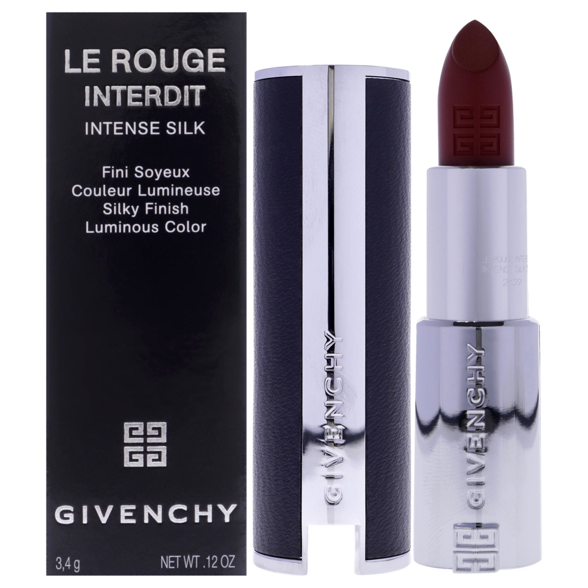 Le Rouge Interdit Intense Silk Lipstick - 37 Rouge Graine by Givenchy for Women - 0.12 oz Lipstick (Refillable), Black, hi-res image number 0