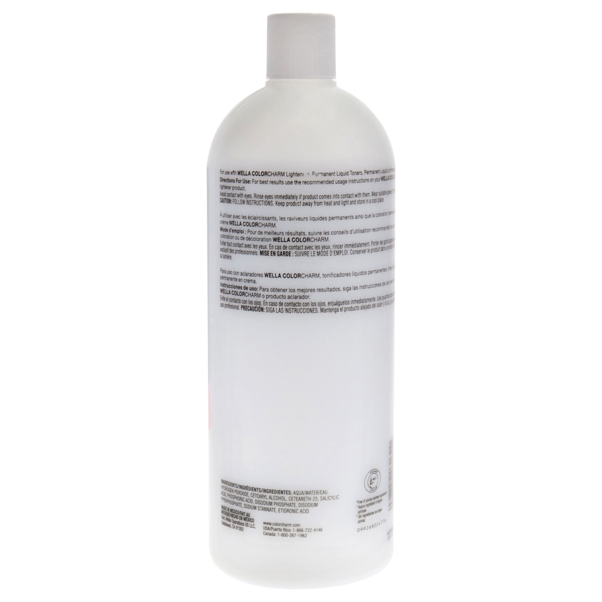 Color Charm 20 Volume Creme Developer by Wella for Unisex - 32 oz Lightener, See Description, alternate image number 2