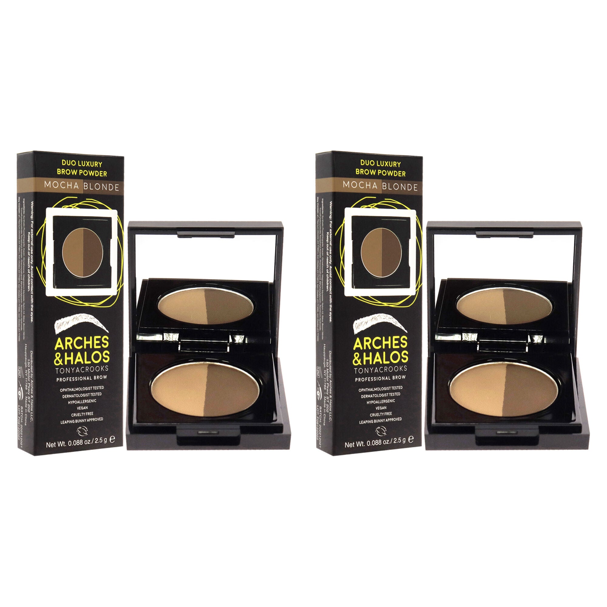 Duo Luxury Brow Powder - Mocha Blonde by Arches and Halos for Women - 0.088 Eyebrow - Pack of 2, See Description, alternate image number 1