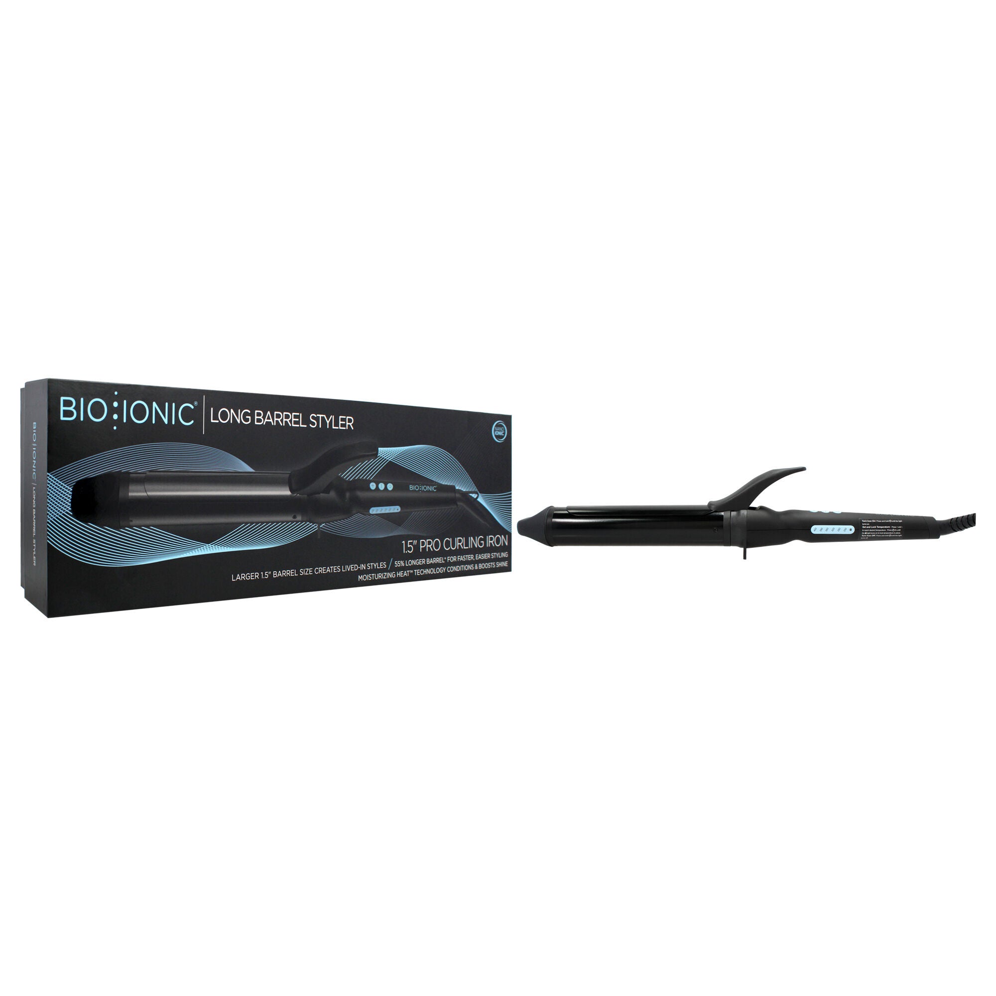 Long Barrel Styler - Black by Bio Ionic for Women - 1.5 Inch Curling Iron, See Description, alternate image number 1
