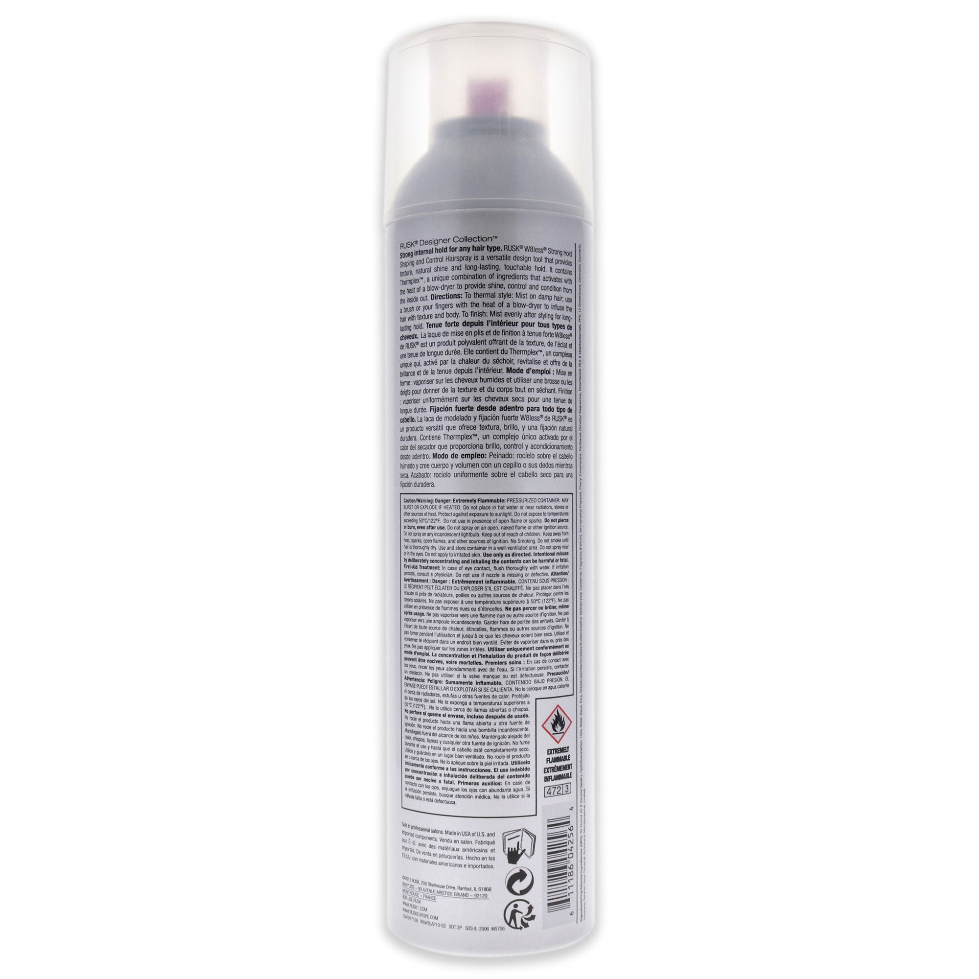 W8less Strong Hold Shaping and Control Hairspray by Rusk for Unisex - 10 oz Hair Spray, , alternate image number 4