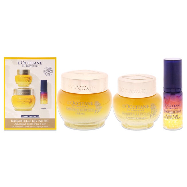 Immortelle Divine Set - Advance Youth Face Care by LOccitane for Unisex - 3 Pc 0.5oz Eye Balm, 1.7oz Cream, 0.16oz Oil-In-Serum, , alternate image number null