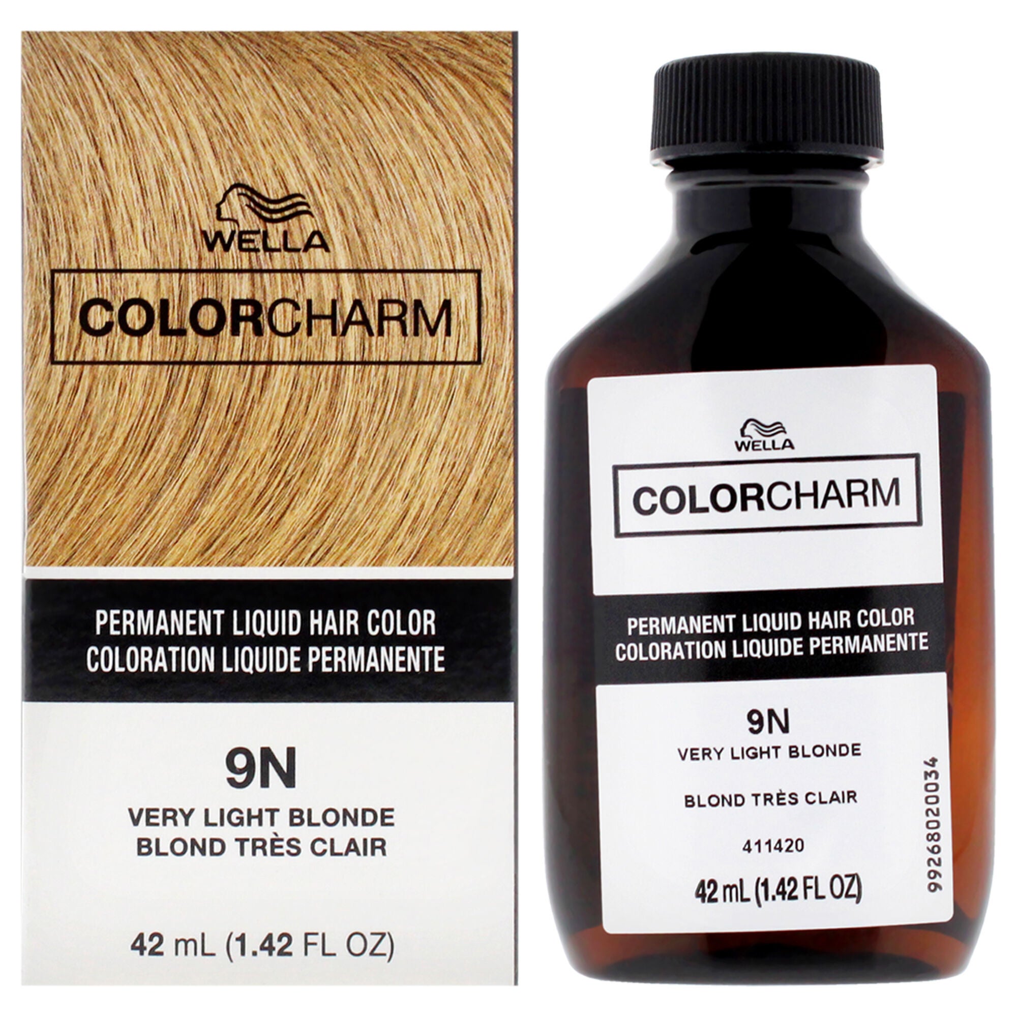 Color Charm Permanent Liquid Hair Color - 9N Very Light Blonde by Wella ...