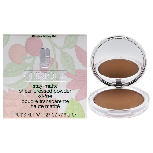 Stay-Matte Sheer Pressed Powder - 04 Stay Honey M - Dry Combination To Oily by Clinique for Women - 0.27 oz Powder, NA, hi-res image number 0