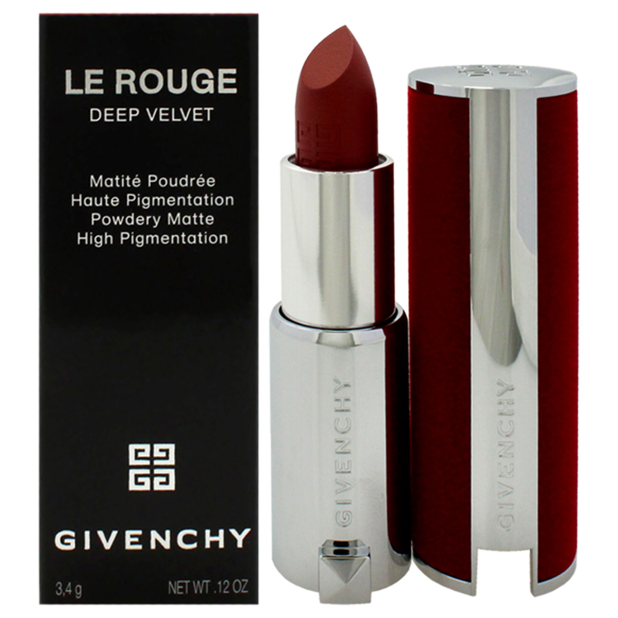 Le Rouge Deep Velvet Matte Lipstick - 28 Rose Fume by Givenchy for Women - 0.12 oz Lipstick, Brown, hi-res image number 0
