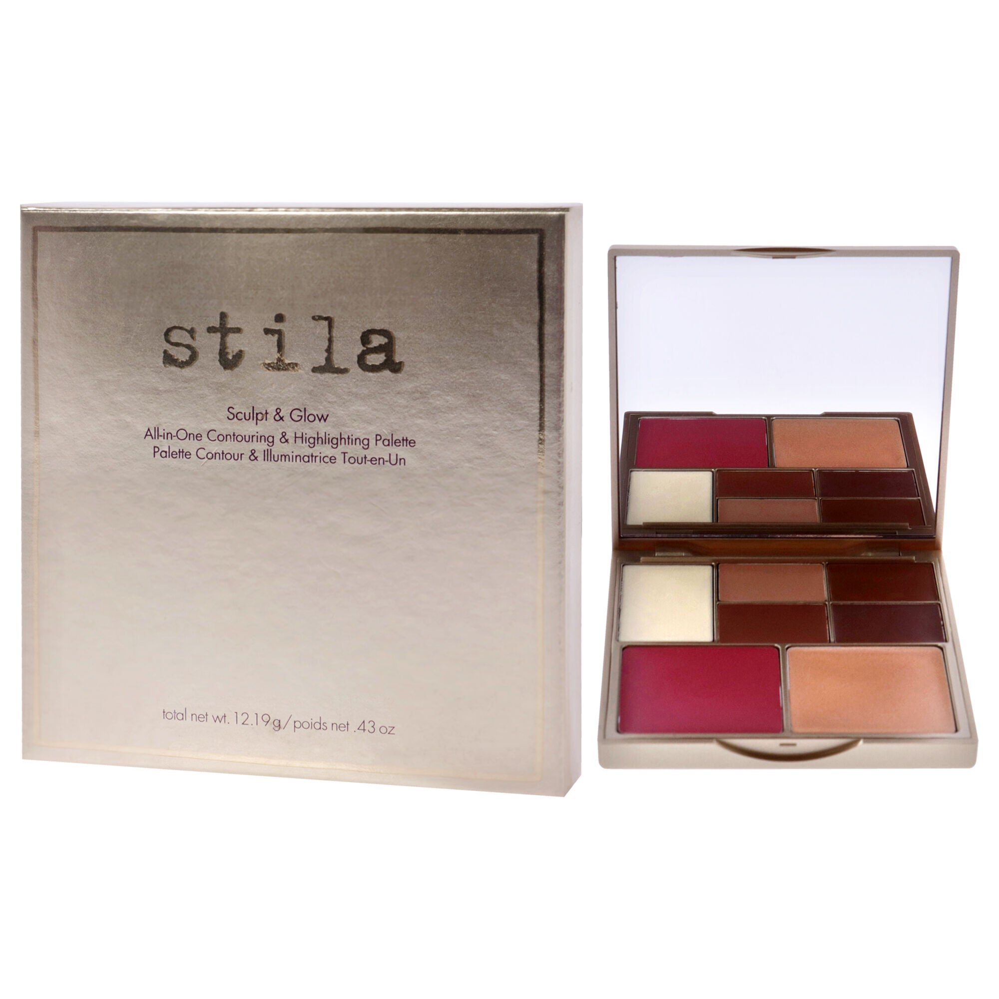 Sculpt and Glow All-in-One Contouring and Highlighting Palette by Stila for Women - 0.43 oz Makeup, , alternate image number 8