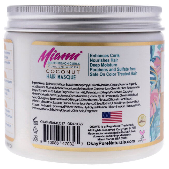 Miami South Beach Curls - Curl Enhancing by Okay for Women - 17 oz Masque, , alternate image number 3