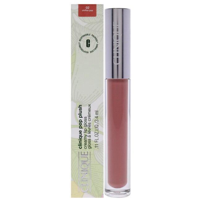 Pop Plush Creamy Lip Gloss - 02 Chiffon Pop by Clinique for Women - 0.11 oz Lip Gloss, NA, hi-res image number null