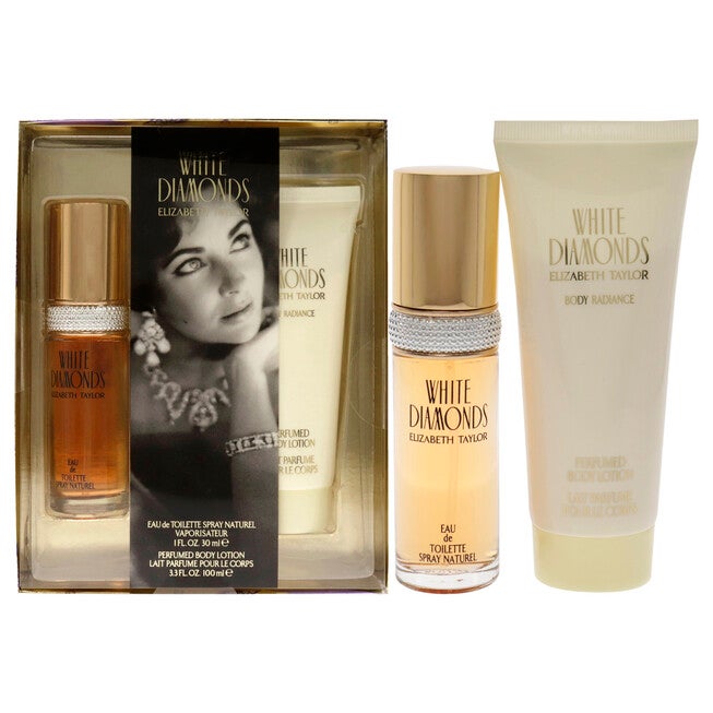 White Diamonds by Elizabeth Taylor for Women - 2 Pc Gift Set 1oz EDT Spray, 3.3oz Body Lotion, NA, hi-res image number null