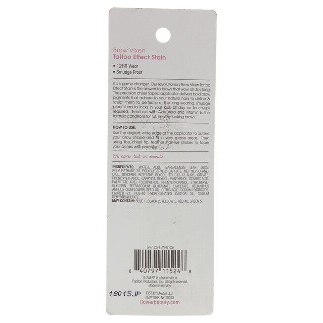 Brow Vixen Tattoo Effect Brow Stain - BV2 Taupe by Flower Beauty for Women - 0.034 oz Eyebrow, See Description, alternate image number 2