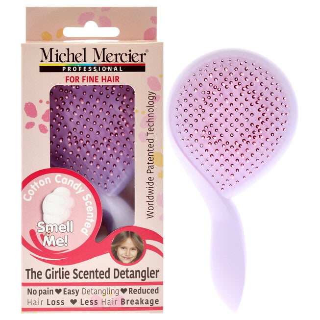 The Girlie Scented Detangler Brush Cotton Candy Fine Hair - Purple-Pink by Michel Mercier for Women - 1 Pc Hair Brush, NA, hi-res image number null