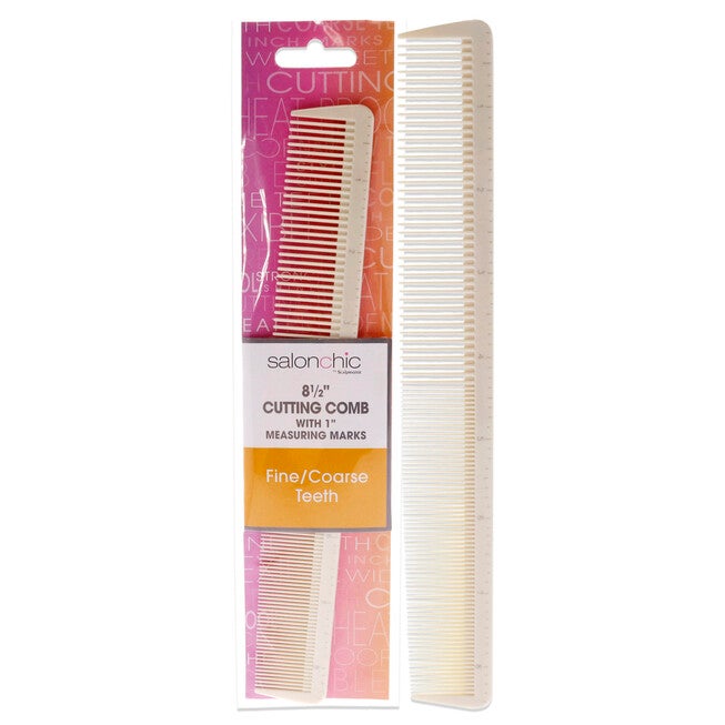 Cutting Comb W-1 Measuring Marks High Heat Resistant 8.5 - Fine-Coarse Teeth by SalonChic for Unisex - 1 Pc Comb, , alternate image number null